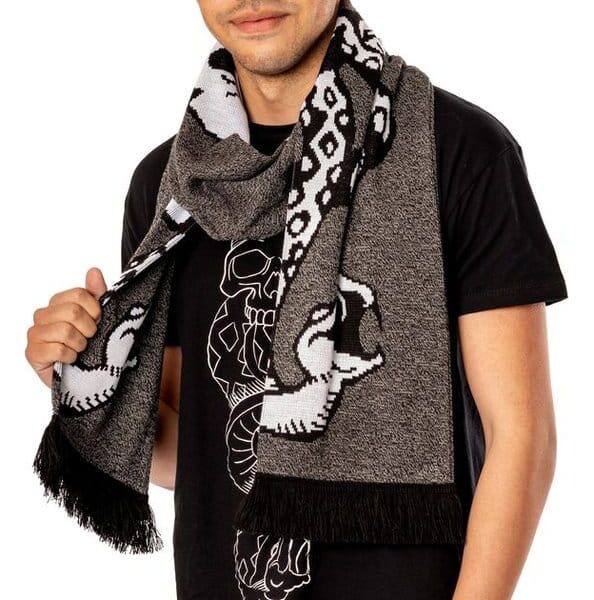 Harry Potter Scarf Dark Arts Spell Long Length Grey