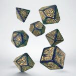 Call of Cthulhu 7th Edition Dice Set of 7 Blue-green & Gold