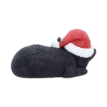 BLACK CAT SLEEPING WITH SANTA HAT FIGURE - immagine 3