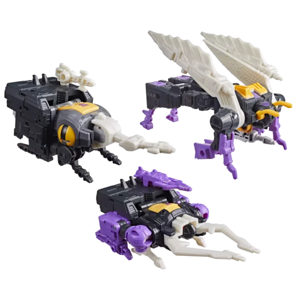 TRANSFORMERS THE MOVIE MTMTE INSECTICONS BOMBSHELL SHRAPNEL AND KICKBACK ACTION FIGURES