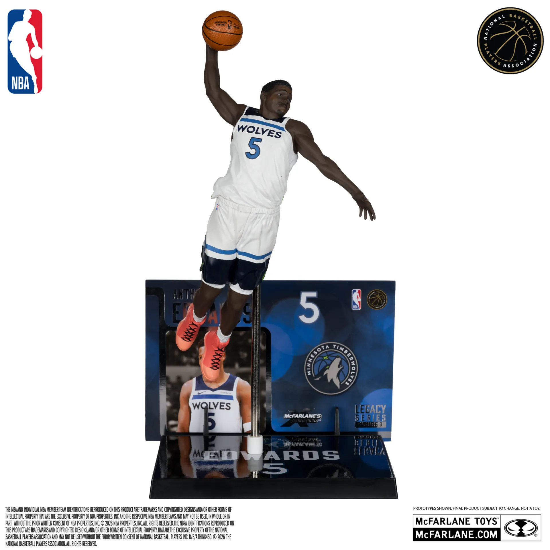 115205__c5875c36 NBA SPORTSPICKS ANTHONY EDWARDS (MINNESOTA TIMBERWOLVES) POSED FIGURE - immagine 1
