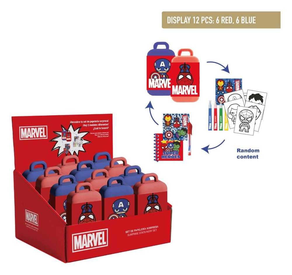 x_cer2700002425 Marvel Stationery Set Spider-Man & Captain America Blind Box Display (12) - immagine 1