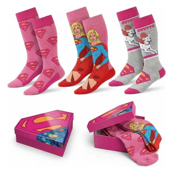 DC Comics Socks Superman Supergirl 3-Pack 36-43