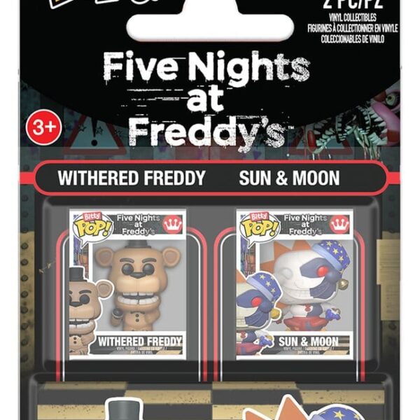 Five Nights at Freddy's Bitty POP! Vinyl Figure 2-Pack Withered Freddy & Sun & Moon 2 cm