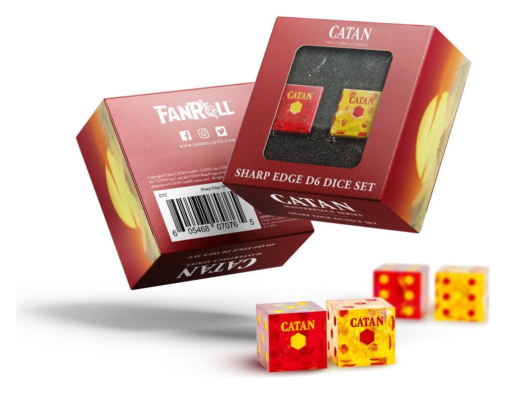 x_fnrlc17 Catan Dice Set D6 Sharp Edge Resin - immagine 1