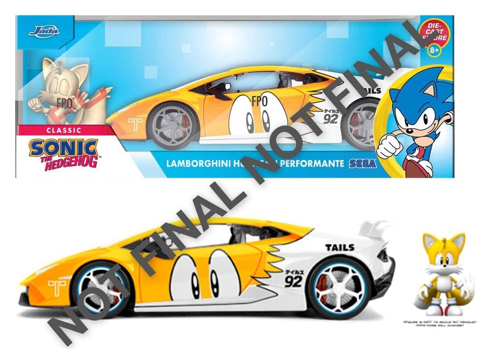 x_jada9335448314r20 Sonic Diecast Vehicle 1:24 Tails Lamborghini Huracan 19 cm - immagine 1