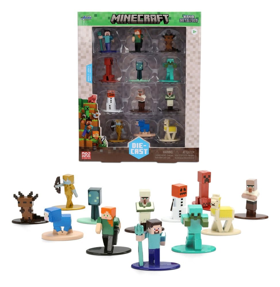 x_jada9337541314r00 Minecraft Nano Metalfigs Mini Figures 12-Pack - immagine 1