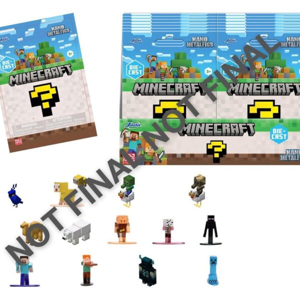 Minecraft Nano Metalfigs Mini Figures Blind Pack Display (24)