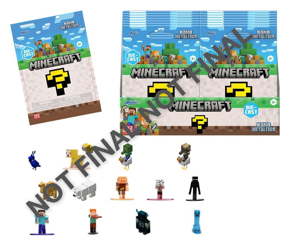 x_jada9337956314r00 Minecraft Nano Metalfigs Mini Figures Blind Pack Display (24) - immagine 1