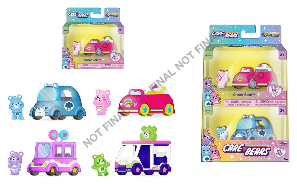 x_jada9385417300w01 Care Bears Diecast Vehicles 1/55 Wave 1 Assortment (8) - immagine 1