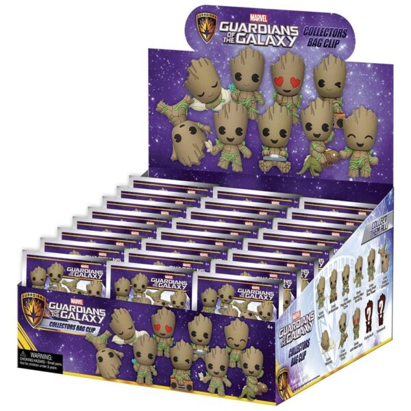 Marvel Groot 3D PVC Bag Clips Series 1 Blind Bag Display (24)