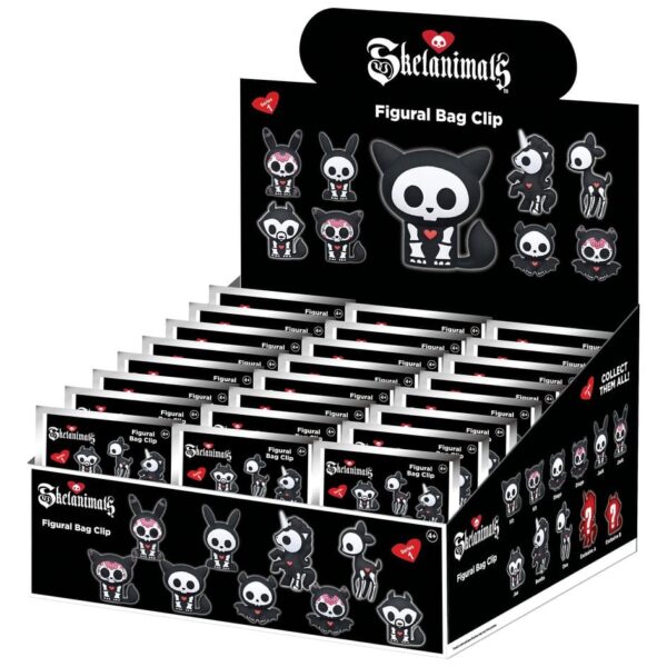 Skelanimals 3D PVC Bag Clips Series 1 Blind Bag Display (24)
