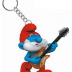 The Smurfs Keychain Papa Smurf with Guitar