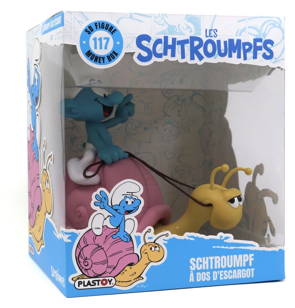 x_plt80329 The Smurfs: Money Box Smurf on a Snail's Back 19 cm - immagine 1