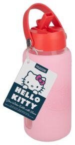 Sanrio Glass Water Bottle Hello Kitty with Sleeve - immagine 2