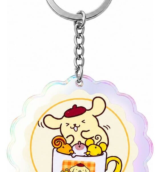 Sanrio Acrylic Keychain Pompompurin 30th Anniversary Squishy Cute Purin 01
