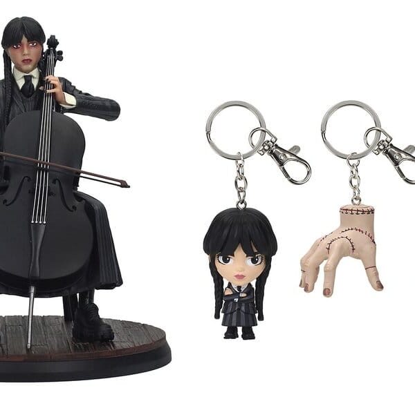 Wednesday Cello Figure with Figurative Keychain 20 cm