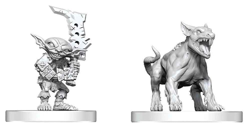 x_wiz90866 Pathfinder Battles Deep Cuts Unpainted Miniature Goblin Commando & Goblin Dog 13 cm - immagine 1