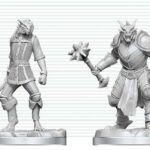 Dungeons & Dragons Nolzur's Marvelous Miniatures Unpainted Miniature Dragonborn Paladin & Dragonborn Squire 14 cm