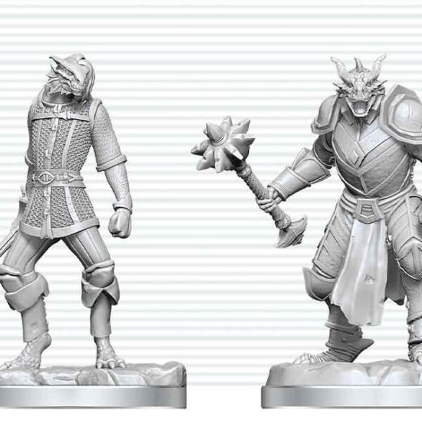 Dungeons & Dragons Nolzur's Marvelous Miniatures Unpainted Miniature Dragonborn Paladin & Dragonborn Squire 14 cm
