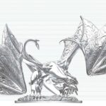 Dungeons & Dragons Nolzur's Marvelous Miniatures Unpainted Miniature Young Sapphire Dragon 20 cm