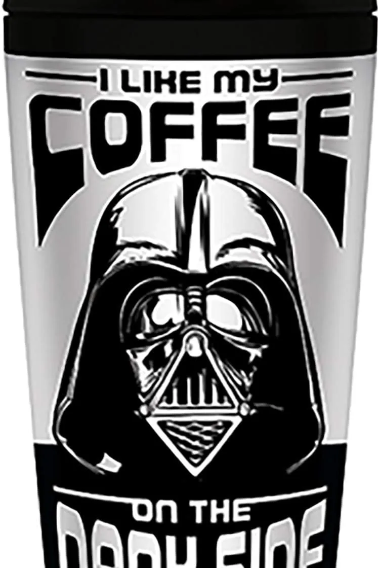 115750__7dcab2fa STAR WARS I LIKE MY COFFEE ON THE DARK SIDE METAL TRAVEL MUG - immagine 1