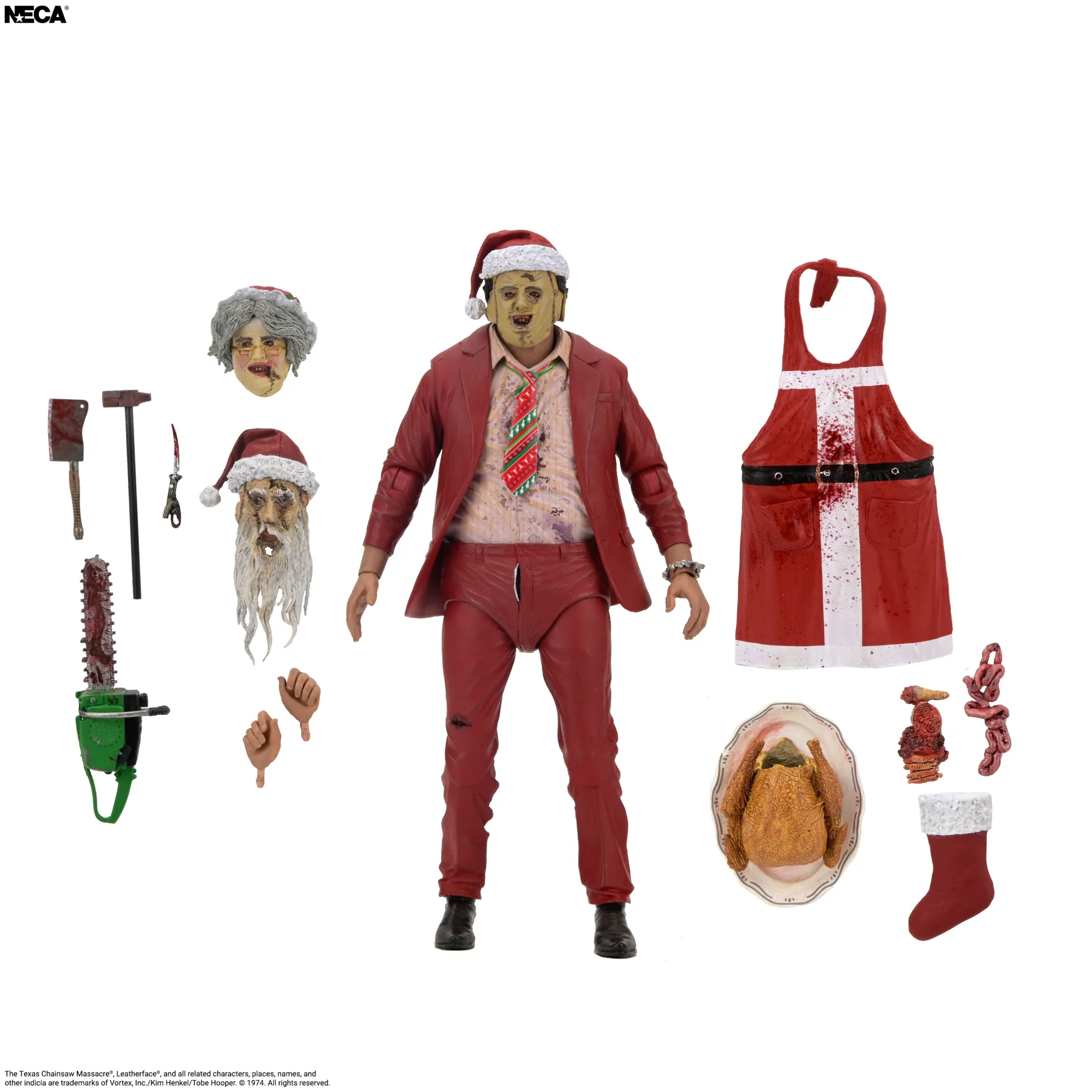 115811__921b77c8 TEXAS CHAINSAW MASSACRE SANTA LEATHERFACE ULTIMATE ACTION FIGURE - immagine 1