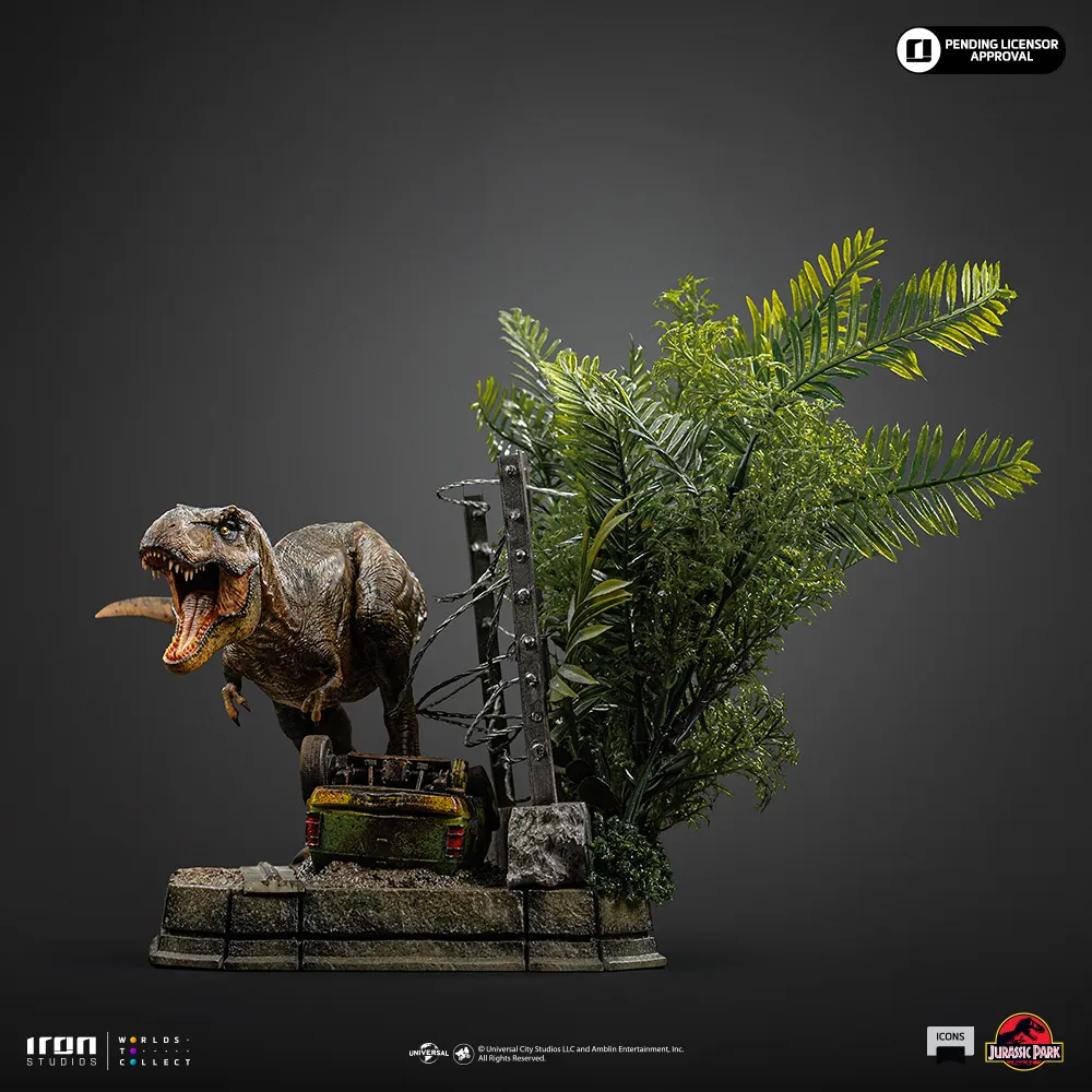 115936__b4f2599a JURASSIC PARK ICONS T-REX BREAKOUT SET A STATUE - immagine 1