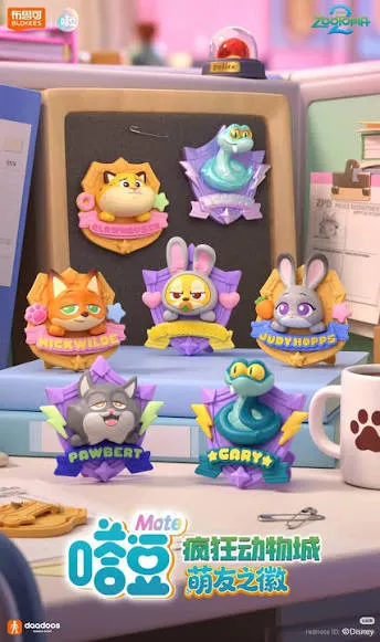 116127__2dfb8cd3 ZOOTROPOLIS DAADOOS MATE SERIES 01 PINS MODEL KIT BLIND BOX (6) - immagine 1