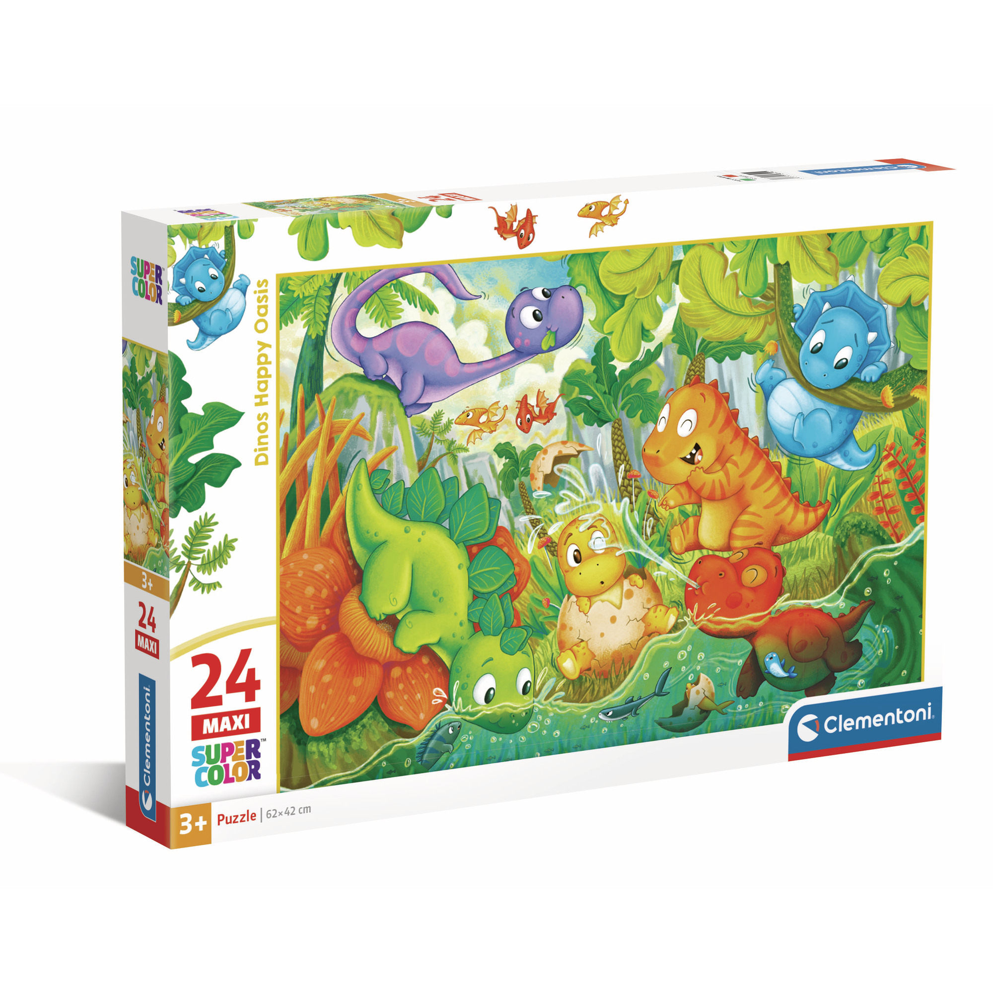 1_CLM28524 Puzzle da 24 Pezzi Maxi - Dinos Happy Oasis - immagine 1