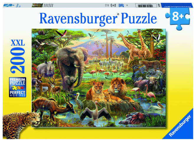 1_RVB12891 Puzzle da 200 Pezzi XXL - Animali della Savana - immagine 1