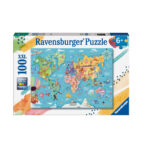 Puzzle da 100 Pezzi XXL - Mappa del Mondo
