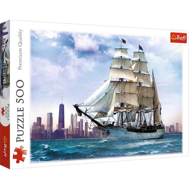 1_TRF37120 Puzzle da 500 Pezzi - Sailing Against Chicago - immagine 1
