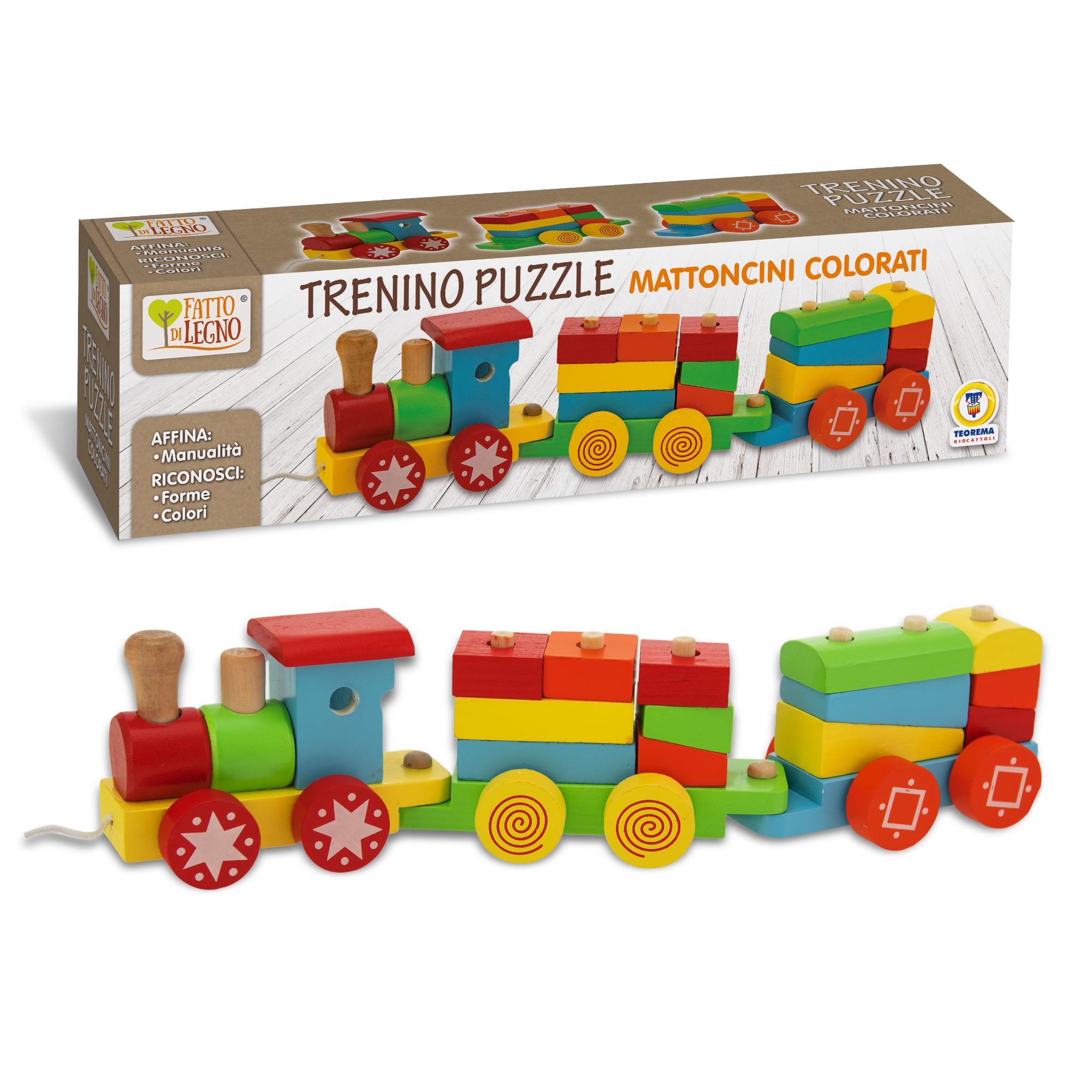 1_TRM40150 Fatto Di Legno - Trenino Trainabile da Comporre - immagine 1