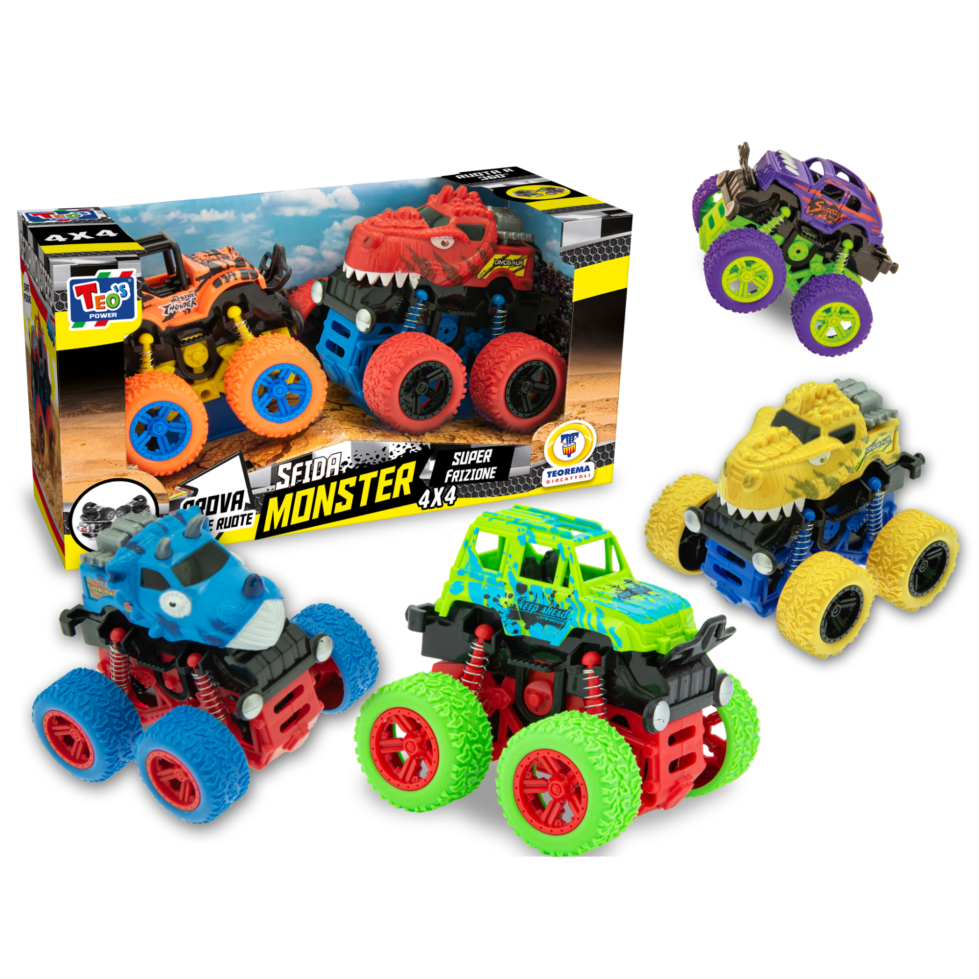 1_TRM66551 TEO'S - SFIDA MONSTER OFF ROAD 4X4 A FRIZIONE 2 ASS - immagine 1