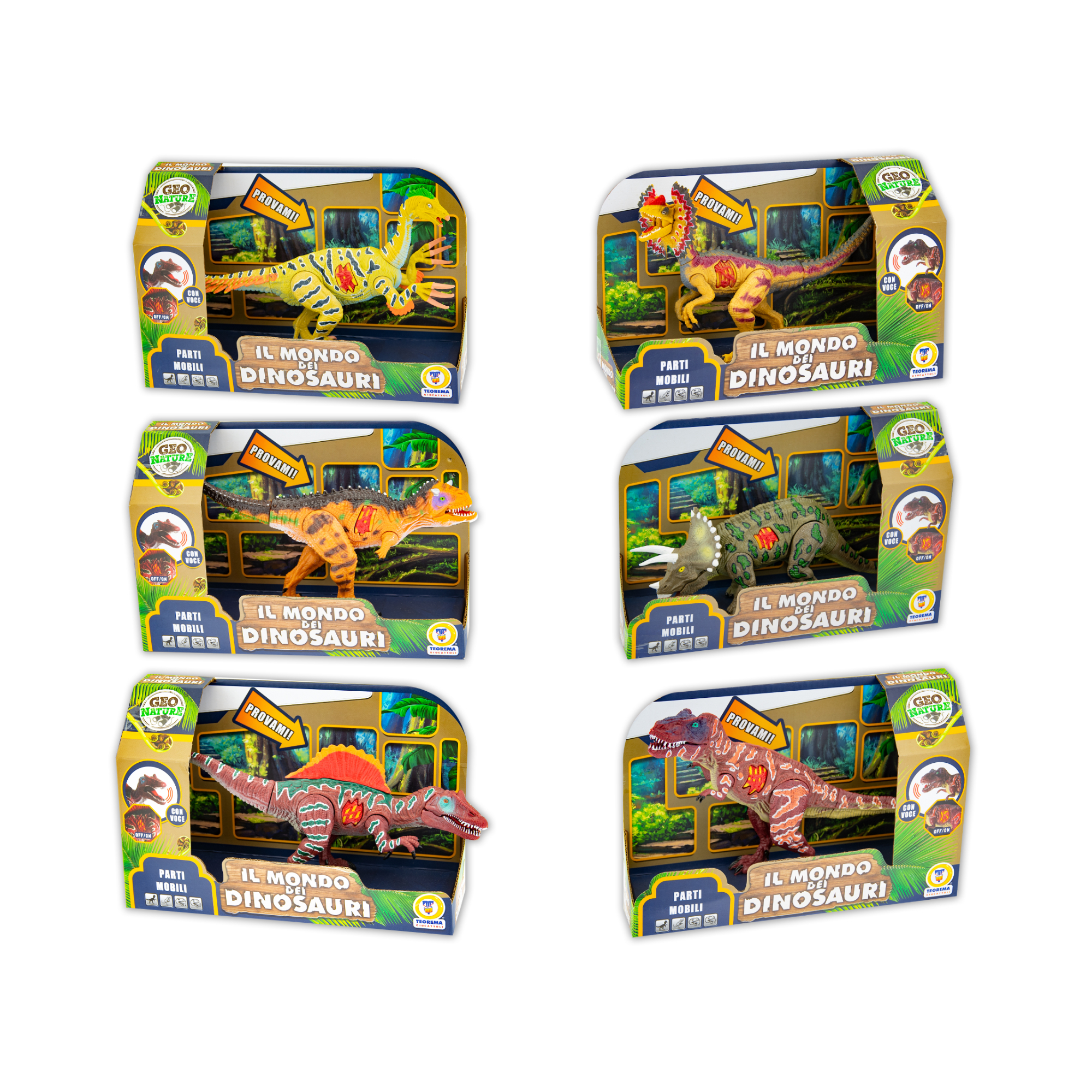 1_TRM66894 GEO NATURE - DINOSAURI CON SUONO REALE 6 MDL ASS - immagine 1