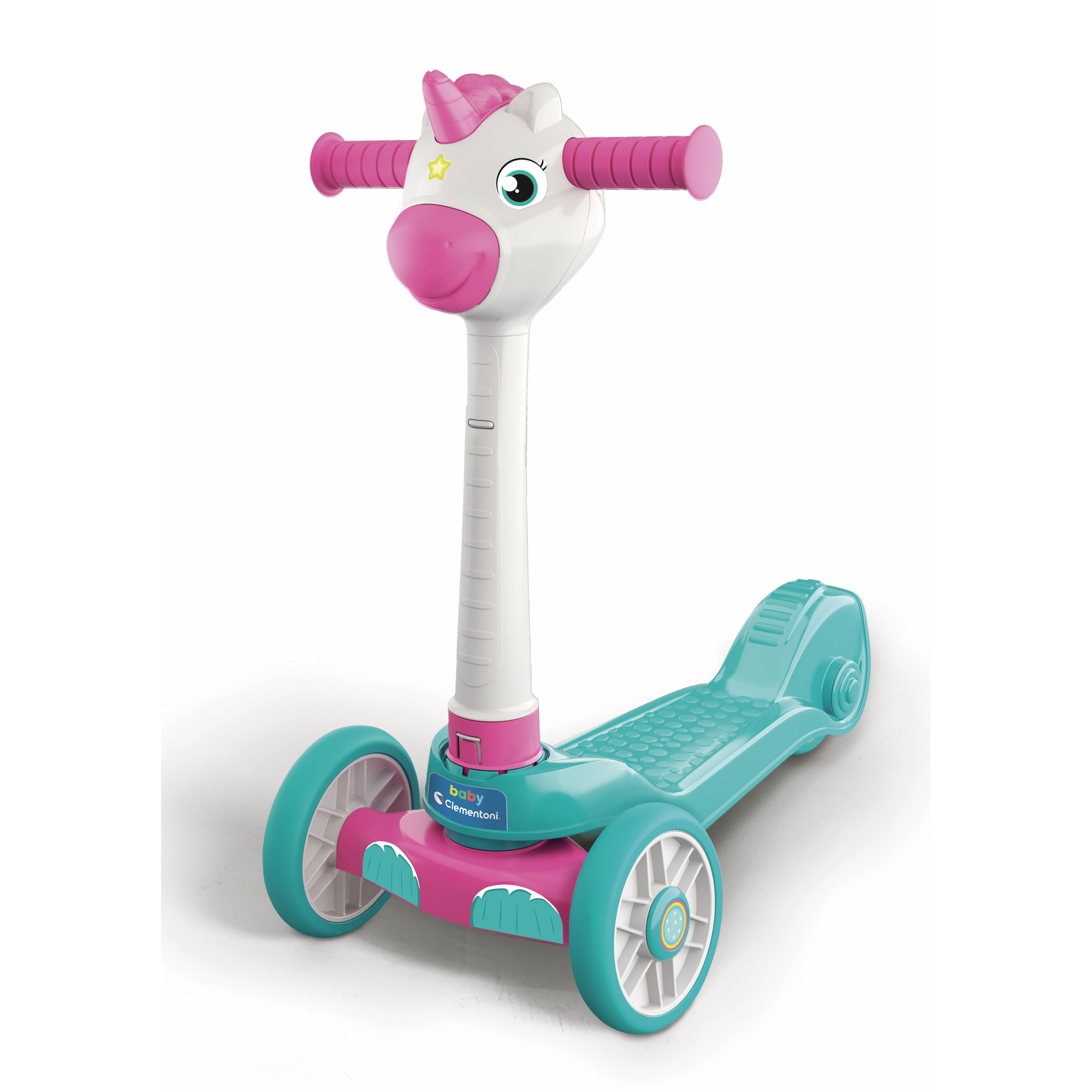Little,Boy,In,Protection,Helmet,And,In,The,Knee,And Monopattino Unicorno - immagine 1