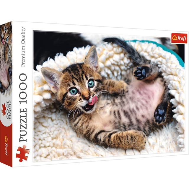 2_TRF10448 Puzzle da 1000 Pezzi - Cheerful kitten - immagine 1