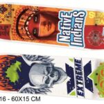 SKATEBOARD LEGNO 60X15 CM - 2 DISEGNI ASSORTITI