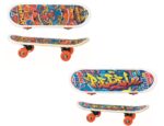 Skateboard legno 43x13 cm - 2 disegni assortiti
