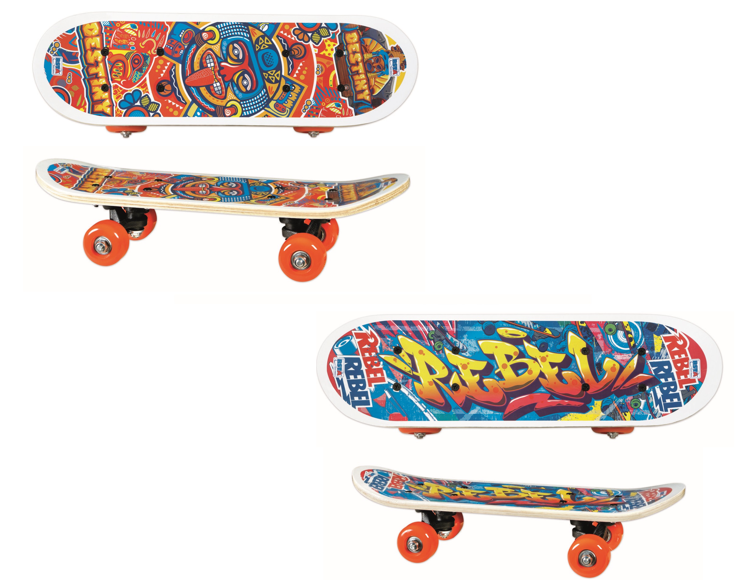 4_RST10315 Skateboard legno 43x13 cm - 2 disegni assortiti - immagine 1