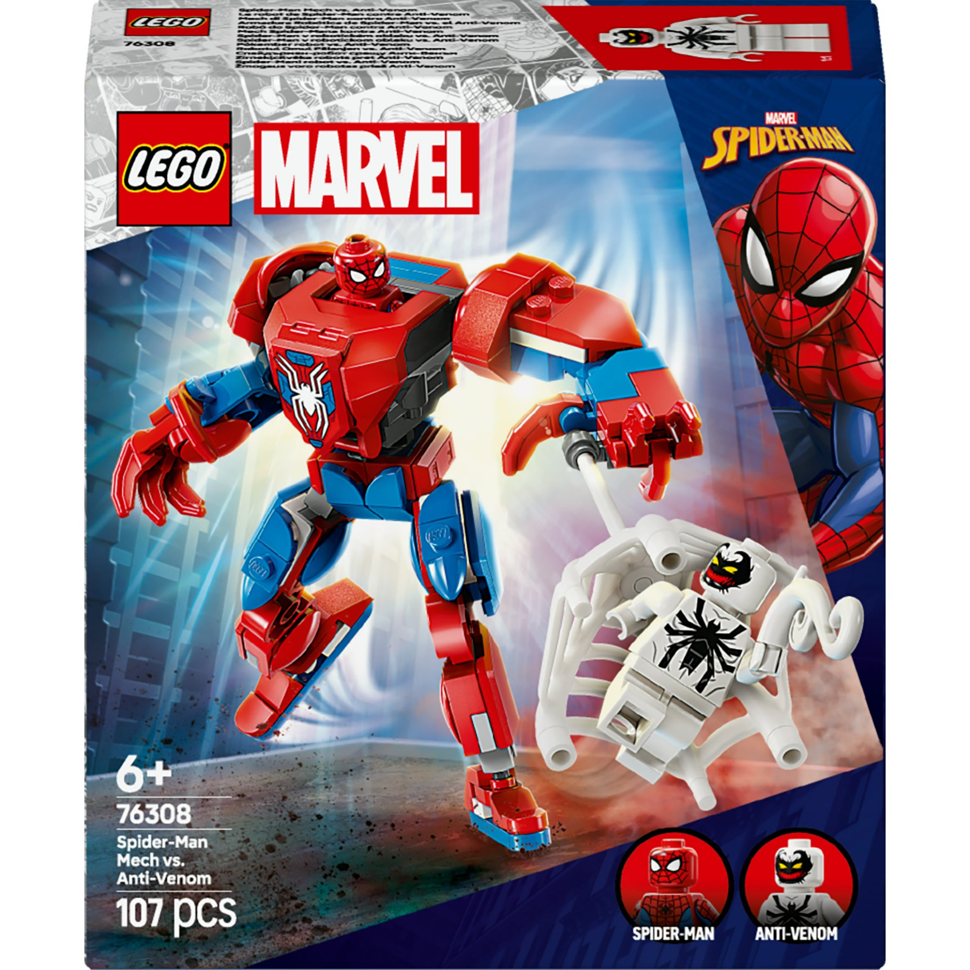 76308 Super Heroes - Mech di Spider-Man Contro Anti-Venom - immagine 1
