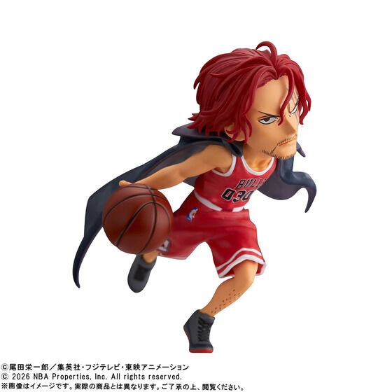 ANX10006 -- 000 (35985) One Piece x NBA World Collectable Figure - Shanks (Chicago Bulls) Limited Edition - immagine 1