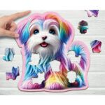 Puzzle da 50 Pezzi Sagomato in Legno - Happy Puppy - immagine 2