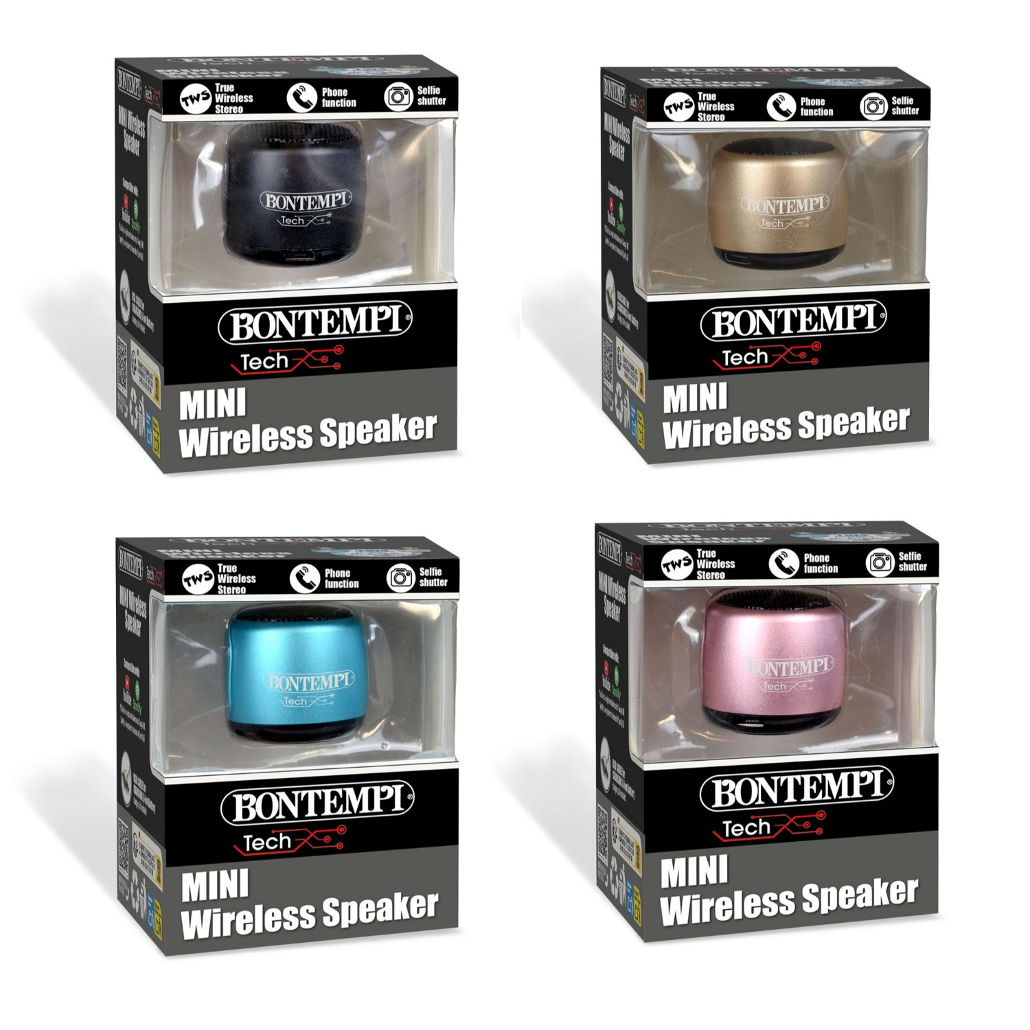 BNT490110 Mini Wireless Speakers Funzione TWS Asst - immagine 1