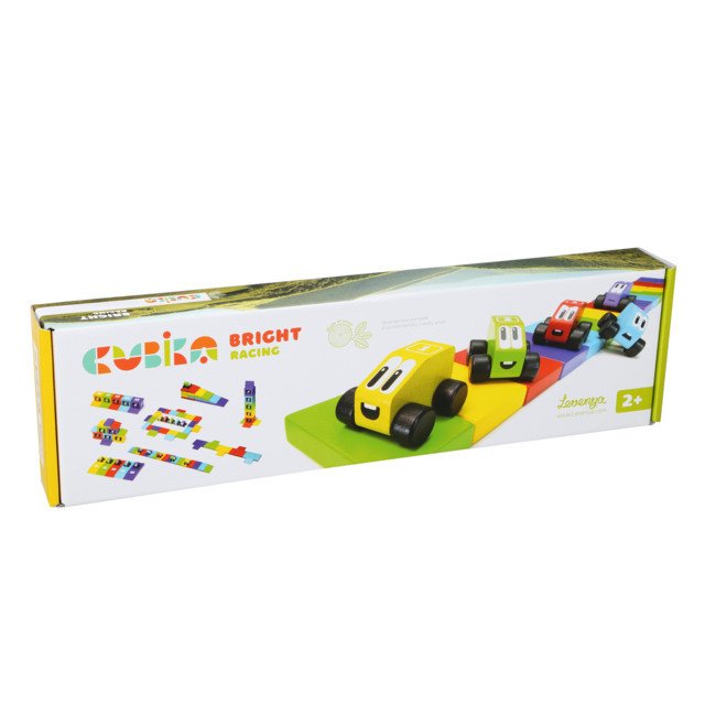 CBK14859 Set Costruzioni in Legno - Blocchi per Bambini: Corse Vivaci - immagine 1