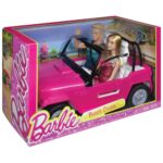 Barbie e Ken Jeep da Spiaggia Playset con Due Bambole e SUV Rosa