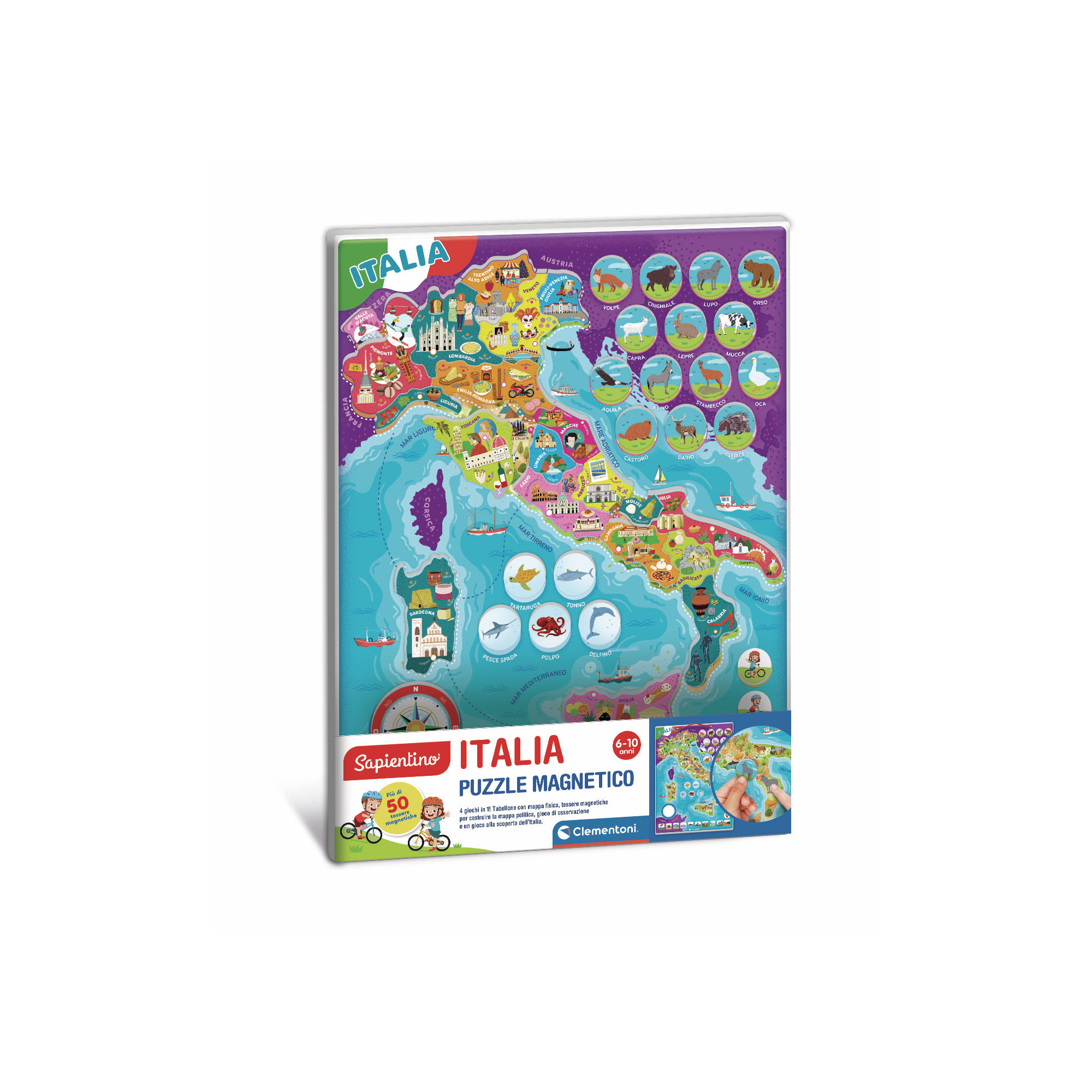 52916_Retro_PLANISFERO Sapientino - Italia Puzzle Magnetico - immagine 1