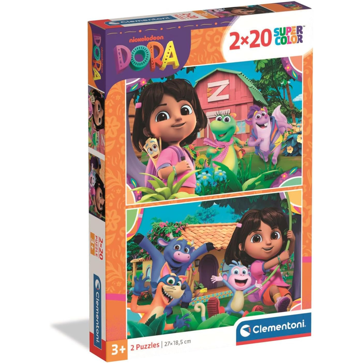 CLM24827 2 Puzzle da 20 Pezzi - Dora l'Esploratrice - immagine 1