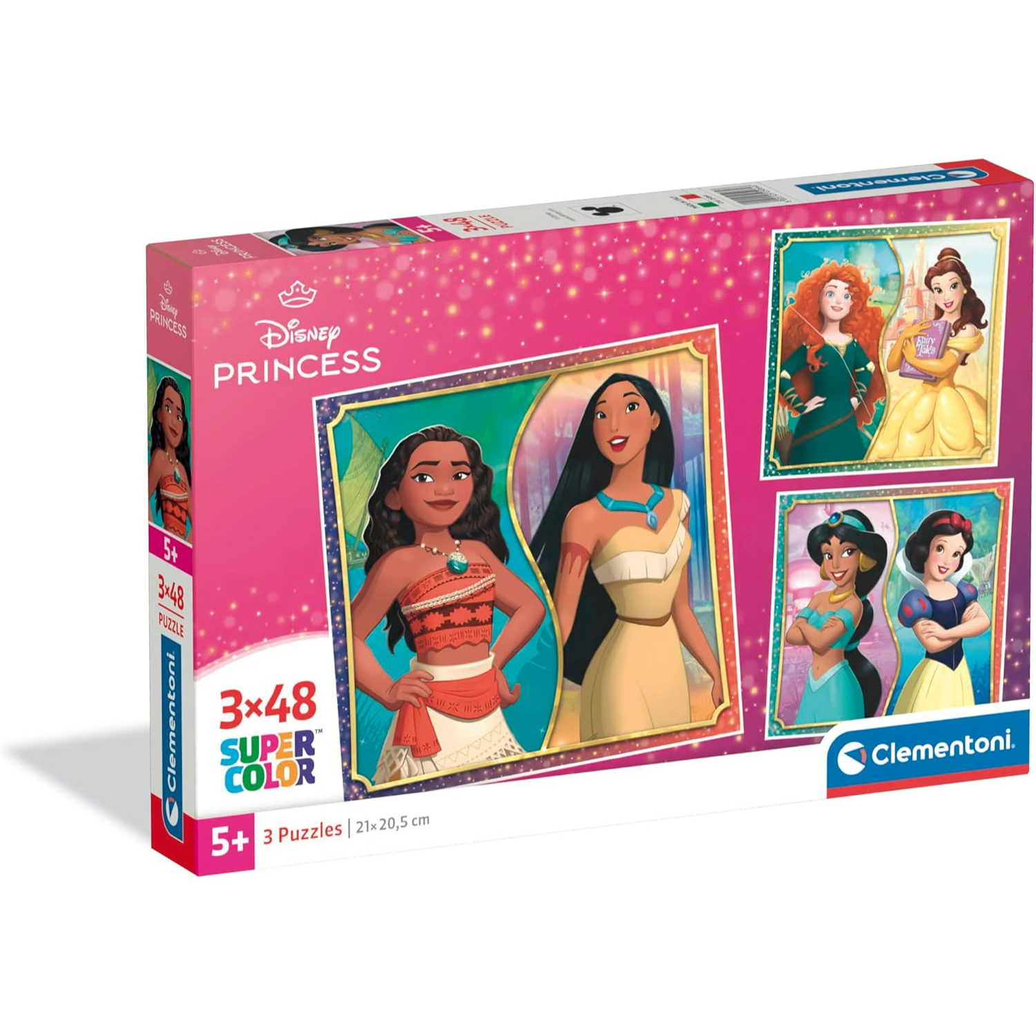 CLM25064 3 Puzzle da 48 Pezzi - Princess - immagine 1